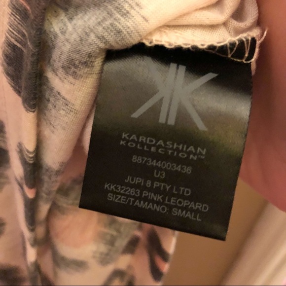 Kardashian Kollection Asymmetrical One Shoulder Leopard Cheetah Dress Pink Small - Picture 6 of 6